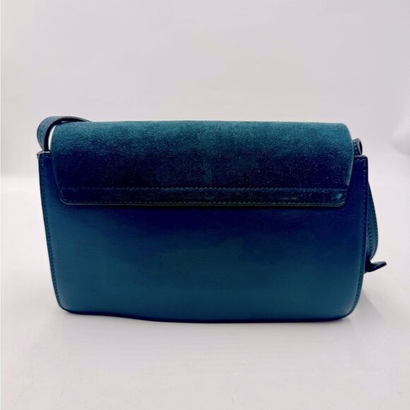 Auth Chloe Majolica Blue Leather Suede Small Faye Crossbody Bag Preloved Purse - Picture 6 of 16